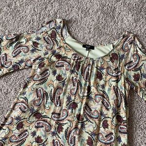 Green Paisley Cold Shoulder Dress